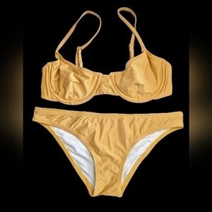 NWOT Solid & Striped The Eva Gold Bikini X-Small Beautiful!
